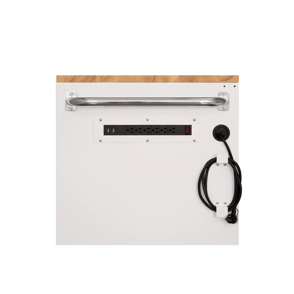 52 in. 9-Drawer Mobile Workbench in Gloss White