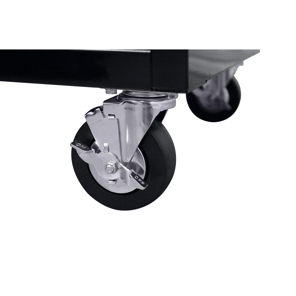 46 in. 9-Drawer Mobile Workbench with Full Length Extension Table and Legs in Black