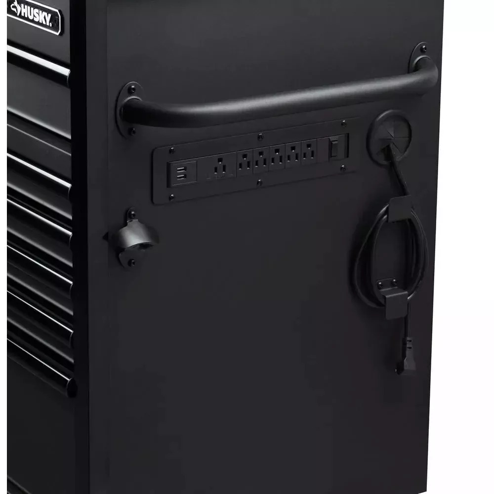 HEAVY-DUTY 63 IN. W 11-DRAWER, DEEP TOOL CHEST MOBILE WORKBENCH IN MATTE BLACK WITH FLIP-TOP STAINLESS STEEL TOP