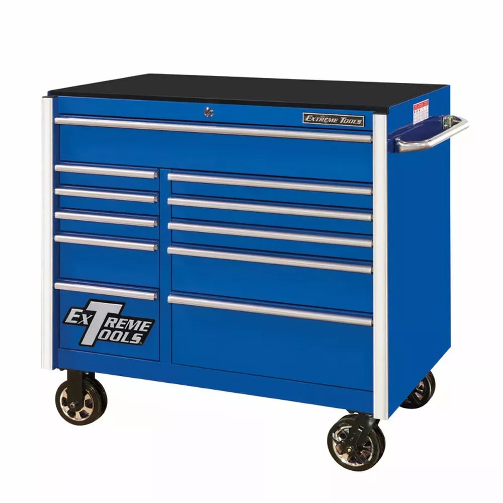 EXTREME TOOLS RX SERIES 41 11-DRAWER ROLLER CABINET - BLUE