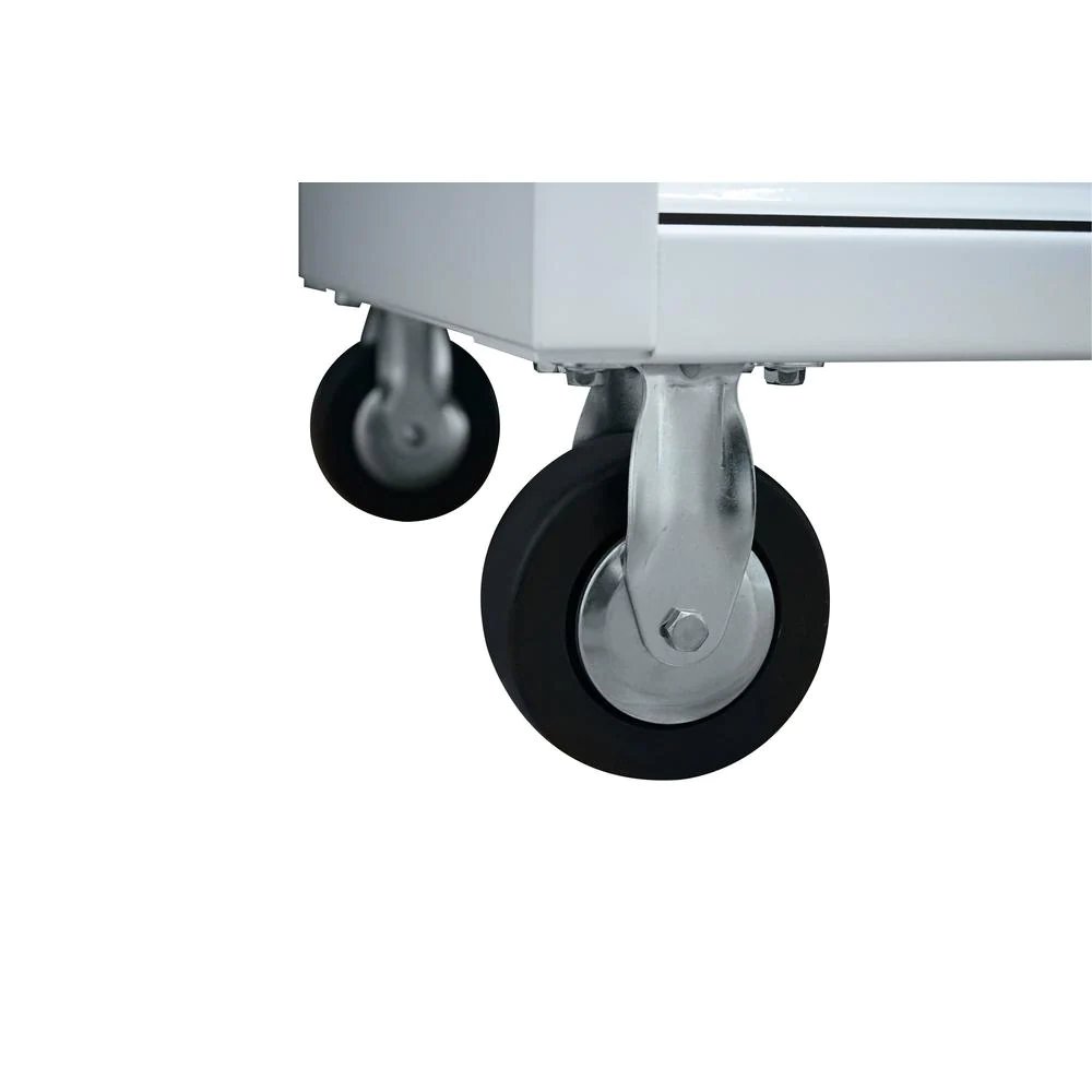 52 in. 9-Drawer Mobile Workbench in Gloss White