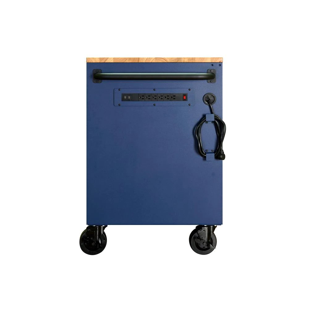 56 in. 9-Drawer Mobile Workbench in Matte Blue