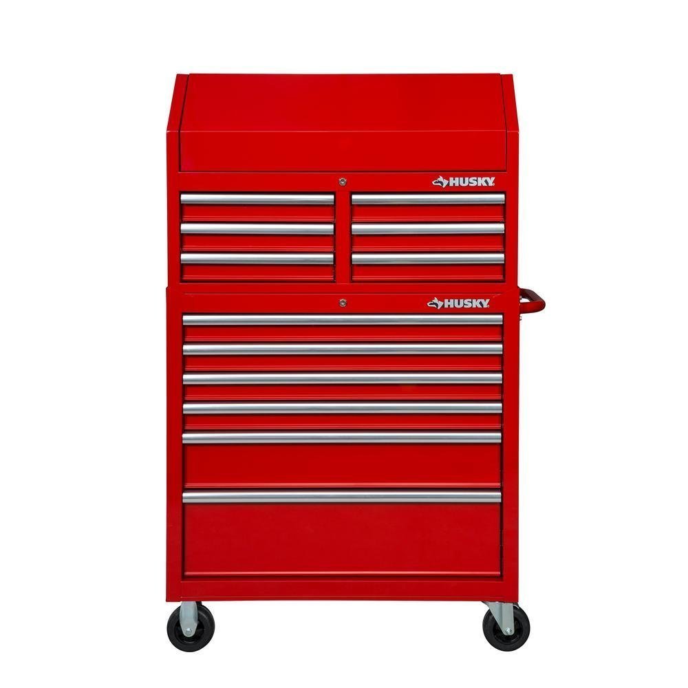 36 in. 12-Drawer Tool Chest and Cabinet combo in Gloss Red