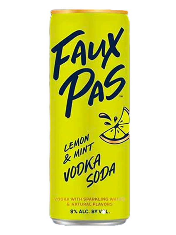 Faux Pas Lemon and Mint Vodka Soda