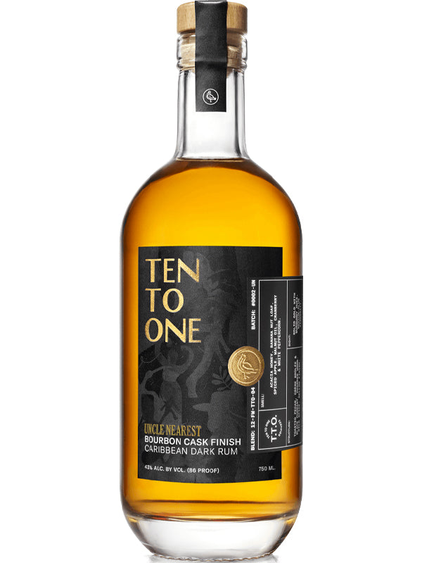 Ten To One Uncle Nearest Bourbon Cask Finish Caribbean Dark Rum