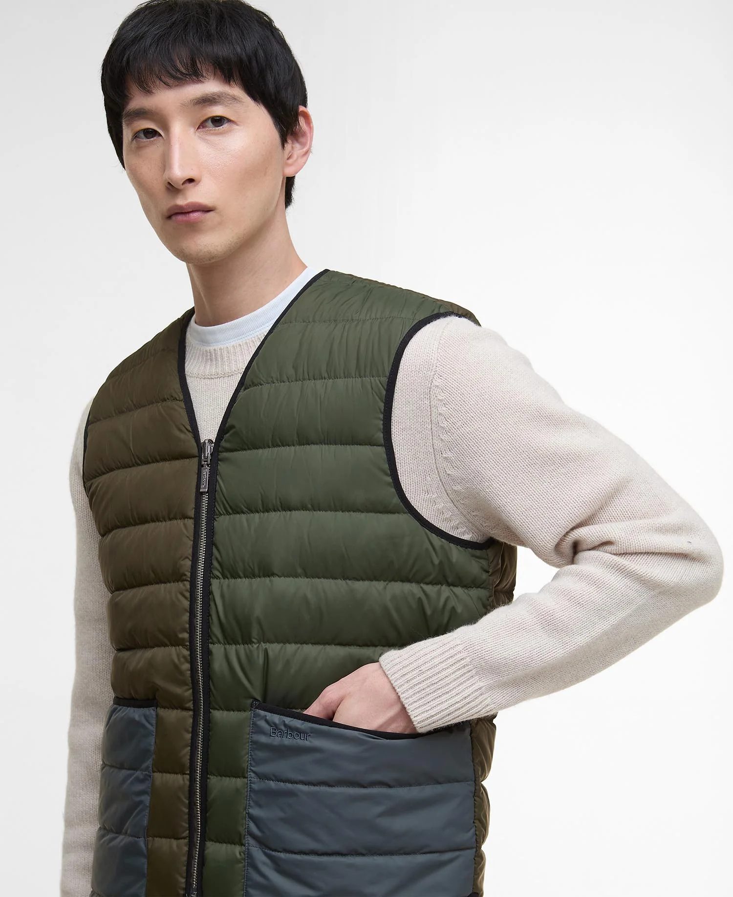 Barbour Reversible Down Filled Liner Olive Multi