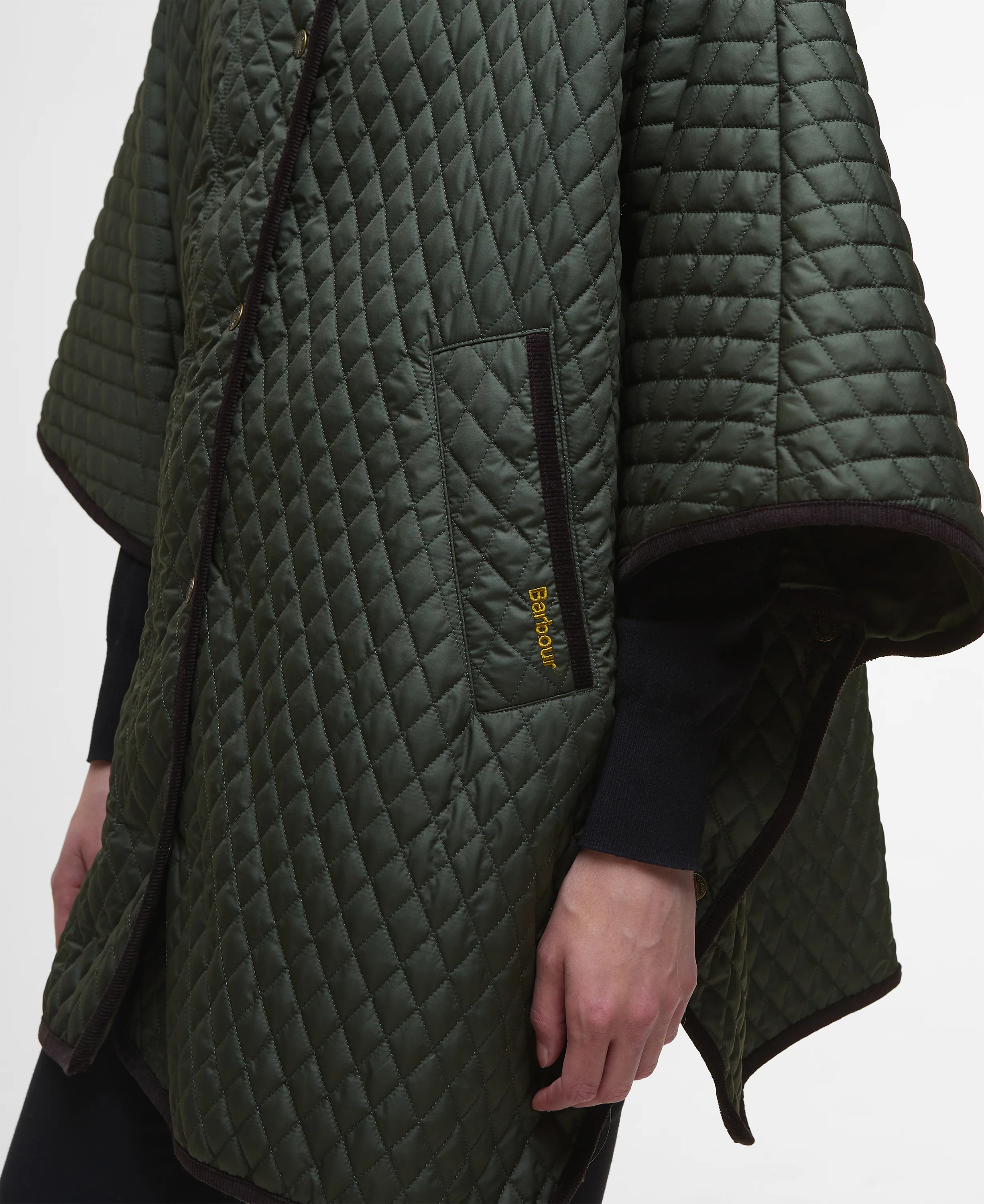 Barbour Oakham Quilted Cape- Olive