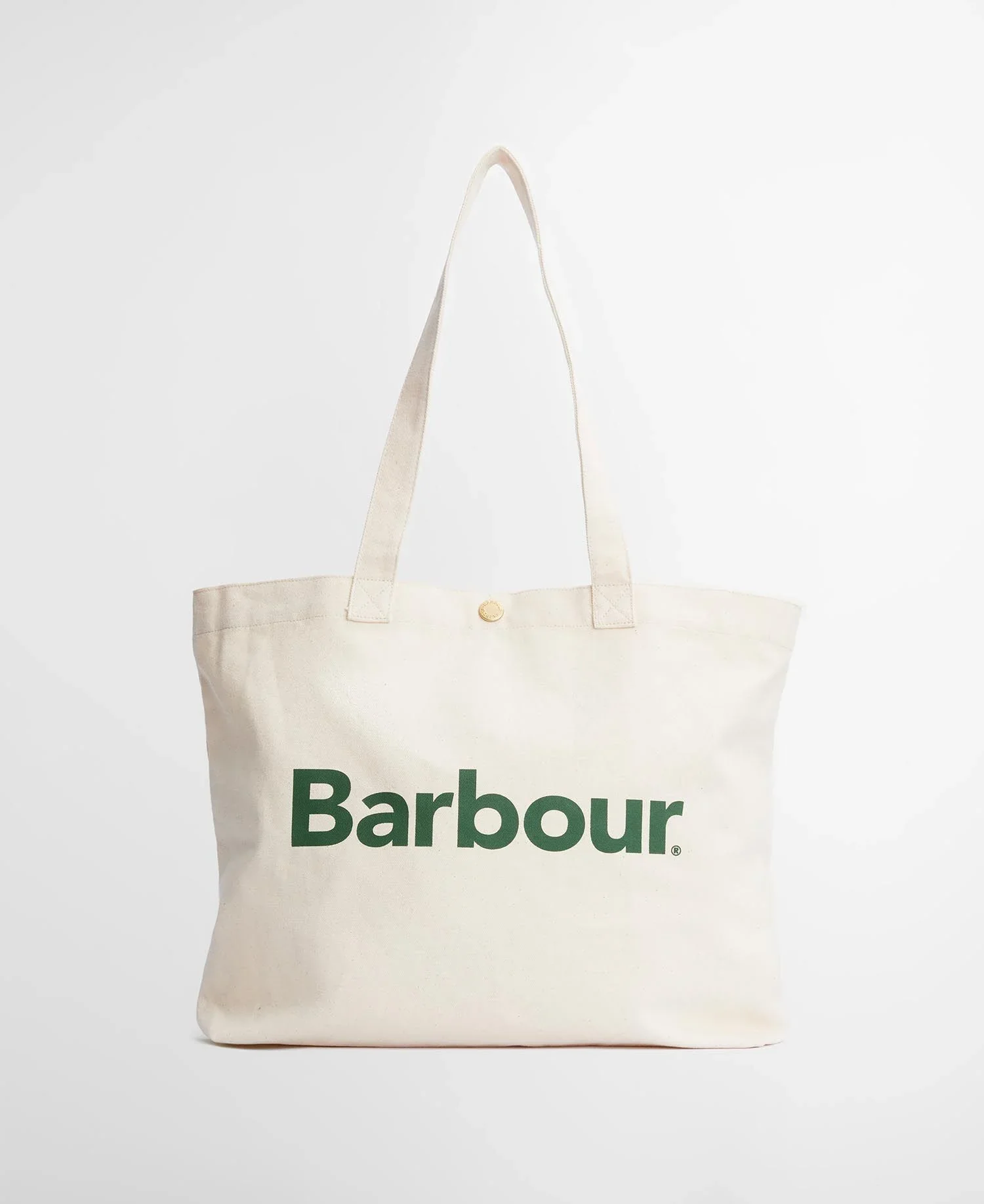 Barbour Logo Tote Bag Ecru/Barbour Green
