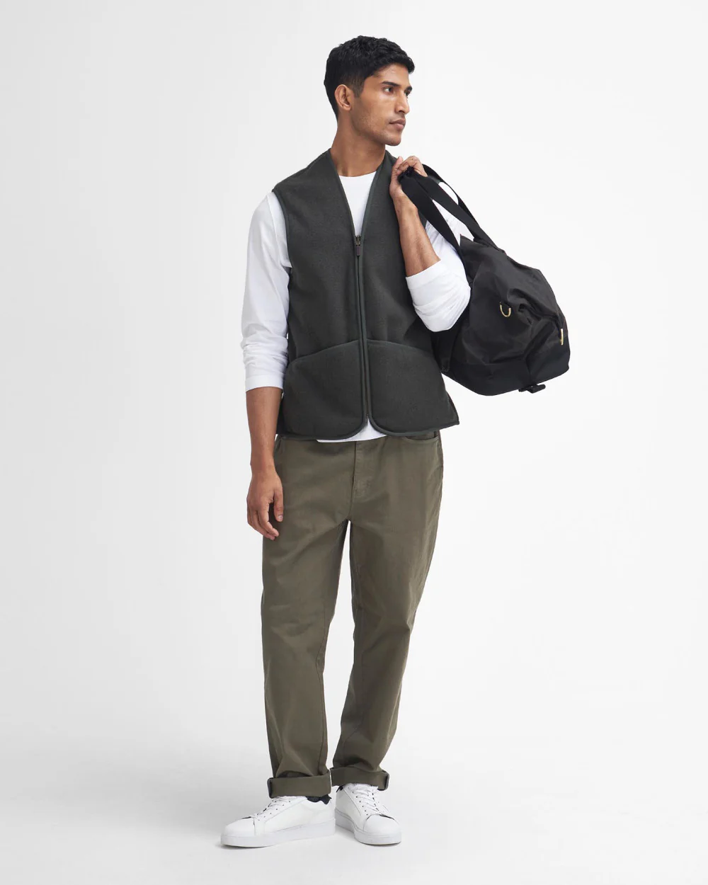 Barbour Warm Pile Waistcoat Zip-in Liner Sage