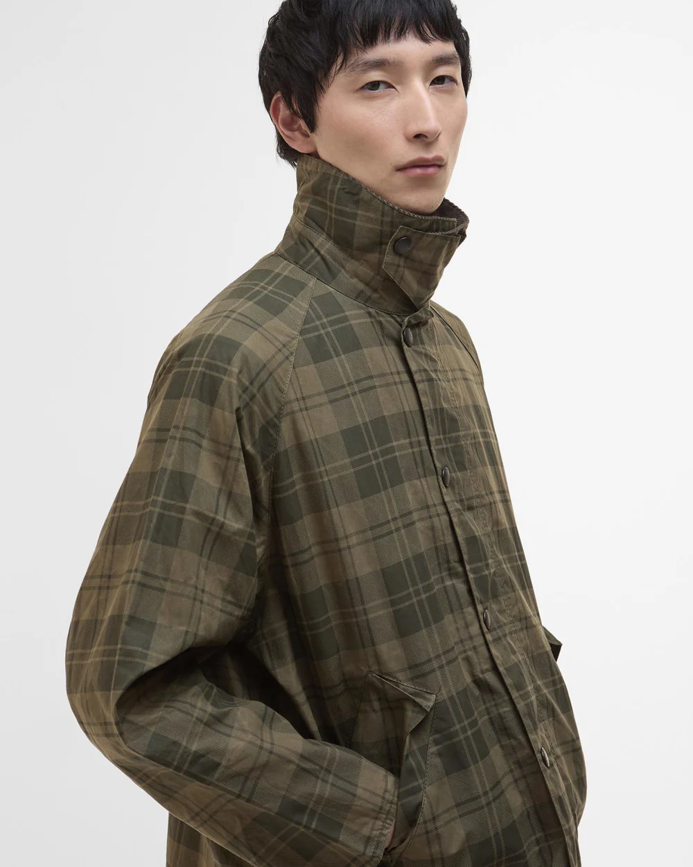 Barbour Transport Olive Check Cotton Casual Jacket