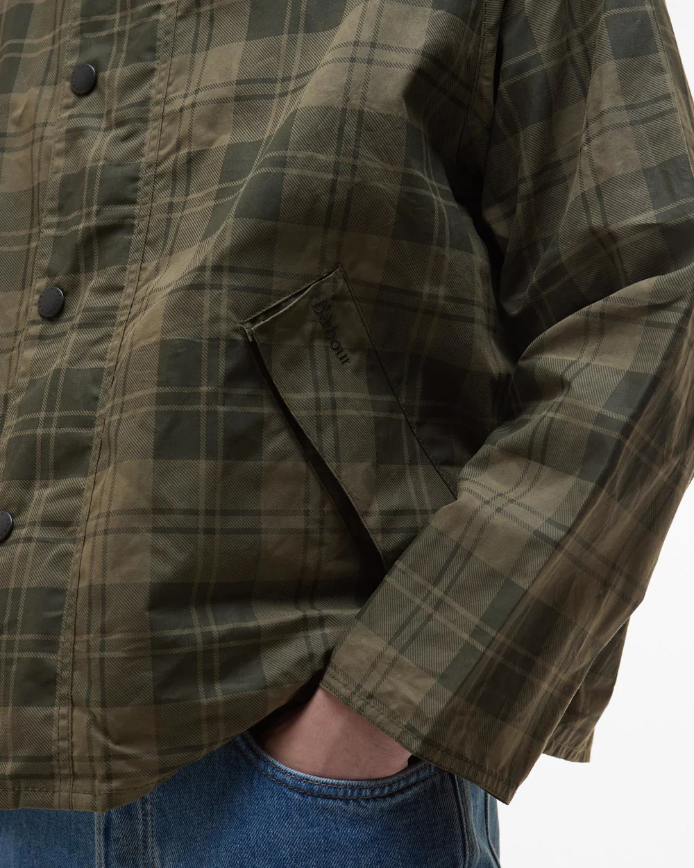 Barbour Transport Olive Check Cotton Casual Jacket