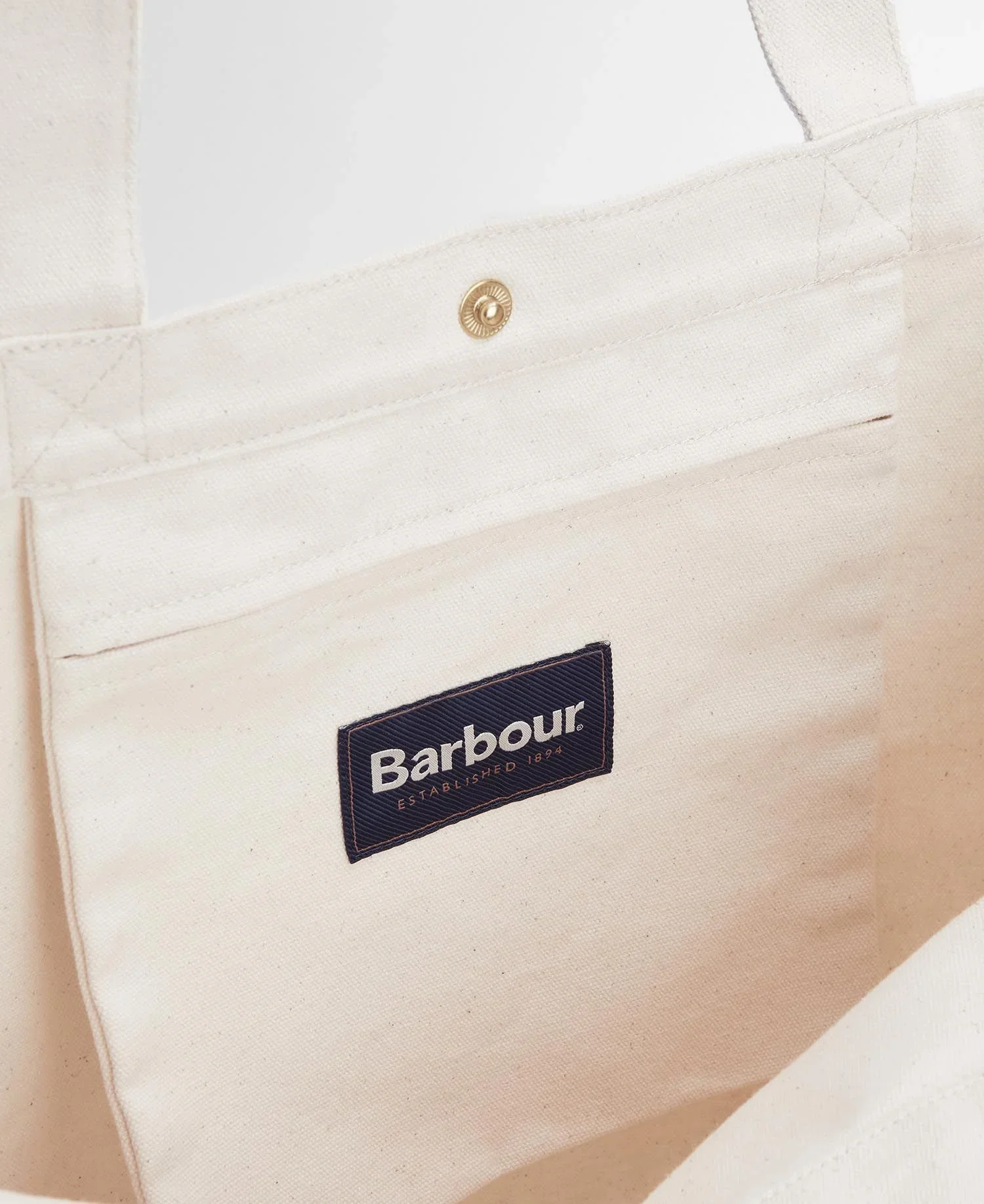 Barbour Logo Tote Bag Ecru/Barbour Green